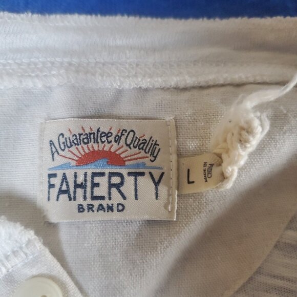 Faherty Short-sleeve Henley Shirt Men's Size Large - Picture 11 of 15